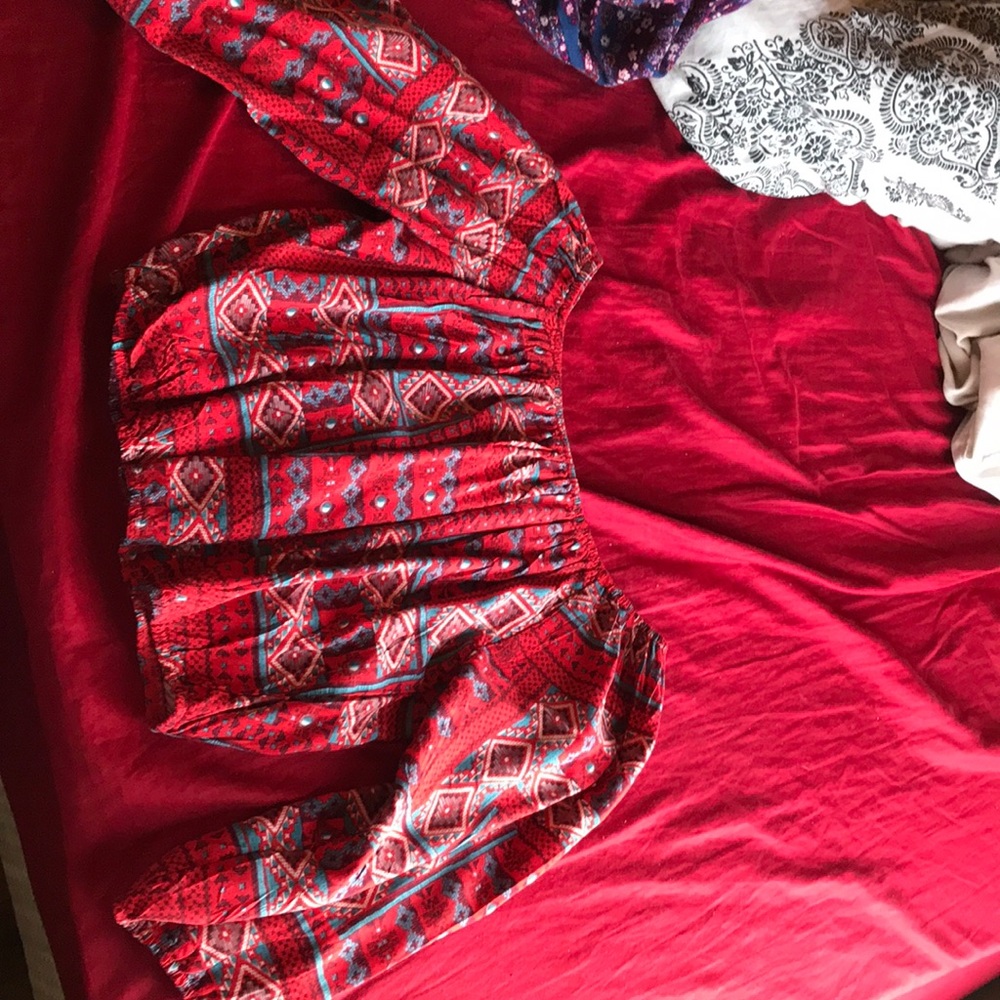 tribal pattern crop top